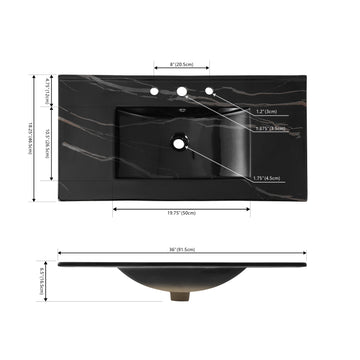 Ancillary 3-Hole 20 in. W x 18.25 in. D Classic Contemporary Rectangular Ceramic Single Sink Basin Vanity Top